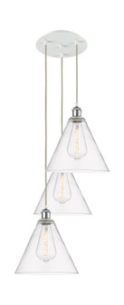 Berkshire - 3 Light - 19 inch - White Polished Chrome - Cord Hung - Multi Pendant (3442|113B-3P-WPC-GBC-122)