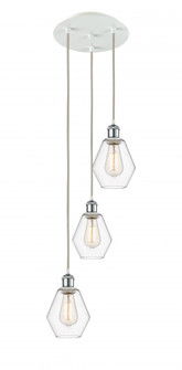 Cindyrella - 3 Light - 13 inch - White Polished Chrome - Cord Hung - Multi Pendant (3442|113B-3P-WPC-G652-6)