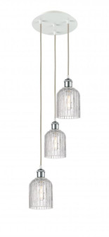 Bridal Veil - 3 Light - 12 inch - White Polished Chrome - Cord Hung - Multi Pendant (3442|113B-3P-WPC-G559-5CL)