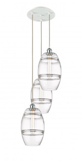 Vaz - 3 Light - 15 inch - White Polished Chrome - Cord Hung - Multi Pendant (3442|113B-3P-WPC-G557-8CL)