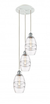 Vaz - 3 Light - 12 inch - White Polished Chrome - Cord Hung - Multi Pendant (3442|113B-3P-WPC-G557-6CL)