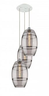 Vaz - 3 Light - 17 inch - White Polished Chrome - Cord Hung - Multi Pendant (3442|113B-3P-WPC-G557-10SM)