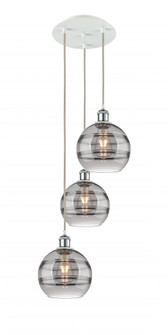 Rochester - 3 Light - 15 inch - White Polished Chrome - Cord Hung - Multi Pendant (3442|113B-3P-WPC-G556-8SM)