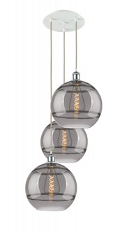 Rochester - 3 Light - 19 inch - White Polished Chrome - Cord Hung - Multi Pendant (3442|113B-3P-WPC-G556-12SM)
