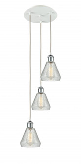 Conesus - 3 Light - 13 inch - White Polished Chrome - Cord Hung - Multi Pendant (3442|113B-3P-WPC-G275)