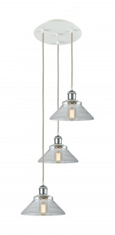 Orwell - 3 Light - 15 inch - White Polished Chrome - Cord Hung - Multi Pendant (3442|113B-3P-WPC-G132)