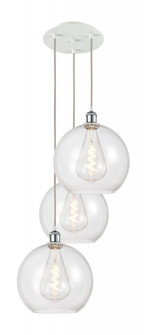 Athens - 3 Light - 18 inch - White Polished Chrome - Cord Hung - Multi Pendant (3442|113B-3P-WPC-G122-12)