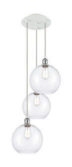 Athens - 3 Light - 17 inch - White Polished Chrome - Cord Hung - Multi Pendant (3442|113B-3P-WPC-G122-10)