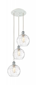Athens Water Glass - 3 Light - 15 inch - White Polished Chrome - Cord Hung - Multi Pendant (3442|113B-3P-WPC-G1215-8)
