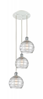 Athens Deco Swirl - 3 Light - 15 inch - White Polished Chrome - Cord Hung - Multi Pendant (3442|113B-3P-WPC-G1213-8)