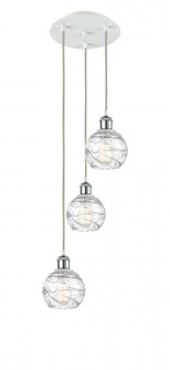 Athens Deco Swirl - 3 Light - 12 inch - White Polished Chrome - Cord Hung - Multi Pendant (3442|113B-3P-WPC-G1213-6)