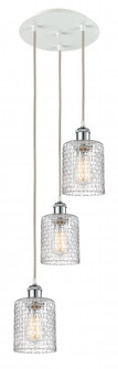 Cobbleskill - 3 Light - 12 inch - White Polished Chrome - Cord Hung - Multi Pendant (3442|113B-3P-WPC-G112C-5CL)