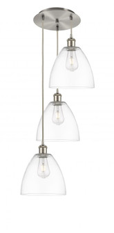 Bristol - 3 Light - 16 inch - Brushed Satin Nickel - Cord Hung - Multi Pendant (3442|113B-3P-SN-GBD-92)
