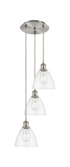 Bristol - 3 Light - 14 inch - Brushed Satin Nickel - Cord Hung - Multi Pendant (3442|113B-3P-SN-GBD-752)