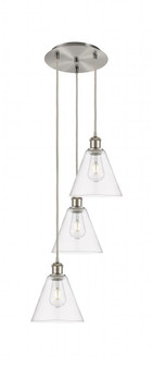 Berkshire - 3 Light - 15 inch - Brushed Satin Nickel - Cord Hung - Multi Pendant (3442|113B-3P-SN-GBC-82)