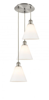 Berkshire - 3 Light - 15 inch - Brushed Satin Nickel - Cord Hung - Multi Pendant (3442|113B-3P-SN-GBC-81)