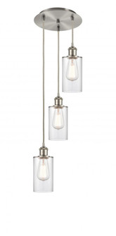 Clymer - 3 Light - 10 inch - Brushed Satin Nickel - Cord Hung - Multi Pendant (3442|113B-3P-SN-G802)