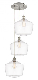 Cindyrella - 3 Light - 19 inch - Brushed Satin Nickel - Cord Hung - Multi Pendant (3442|113B-3P-SN-G652-12)
