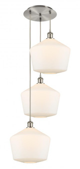Cindyrella - 3 Light - 19 inch - Brushed Satin Nickel - Cord Hung - Multi Pendant (3442|113B-3P-SN-G651-12)