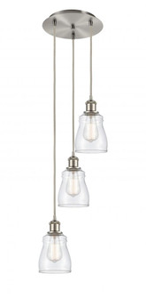 Ellery - 3 Light - 12 inch - Brushed Satin Nickel - Cord Hung - Multi Pendant (3442|113B-3P-SN-G392)