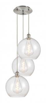 Athens - 3 Light - 18 inch - Brushed Satin Nickel - Cord Hung - Multi Pendant (3442|113B-3P-SN-G124-12)