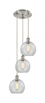Athens - 3 Light - 15 inch - Brushed Satin Nickel - Cord Hung - Multi Pendant (3442|113B-3P-SN-G122-8)