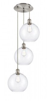 Athens - 3 Light - 17 inch - Brushed Satin Nickel - Cord Hung - Multi Pendant (3442|113B-3P-SN-G122-10)