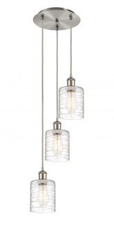 Cobbleskill - 3 Light - 12 inch - Brushed Satin Nickel - Cord Hung - Multi Pendant (3442|113B-3P-SN-G1113)