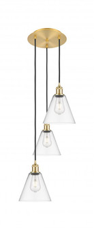 Berkshire - 3 Light - 15 inch - Satin Gold - Cord Hung - Multi Pendant (3442|113B-3P-SG-GBC-82)