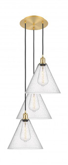 Berkshire - 3 Light - 19 inch - Satin Gold - Cord Hung - Multi Pendant (3442|113B-3P-SG-GBC-124)