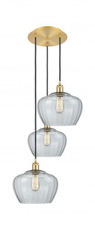 Fenton - 3 Light - 18 inch - Satin Gold - Cord Hung - Multi Pendant (3442|113B-3P-SG-G92-L)