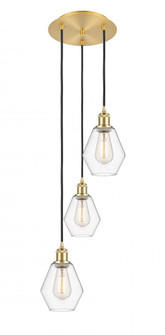 Cindyrella - 3 Light - 13 inch - Satin Gold - Cord Hung - Multi Pendant (3442|113B-3P-SG-G652-6)