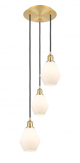 Cindyrella - 3 Light - 13 inch - Satin Gold - Cord Hung - Multi Pendant (3442|113B-3P-SG-G651-6)