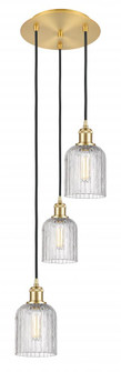 Bridal Veil - 3 Light - 12 inch - Satin Gold - Cord Hung - Multi Pendant (3442|113B-3P-SG-G559-5CL)