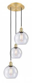 Athens - 3 Light - 15 inch - Satin Gold - Cord Hung - Multi Pendant (3442|113B-3P-SG-G124-8)