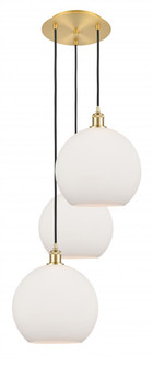 Athens - 3 Light - 18 inch - Satin Gold - Cord Hung - Multi Pendant (3442|113B-3P-SG-G121-12)