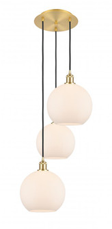 Athens - 3 Light - 17 inch - Satin Gold - Cord Hung - Multi Pendant (3442|113B-3P-SG-G121-10)