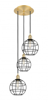 Lake Placid - 3 Light - 15 inch - Satin Gold - Cord Hung - Multi Pendant (3442|113B-3P-SG-CE-8-BK)