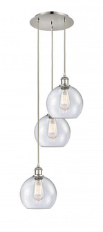 Athens - 3 Light - 15 inch - Polished Nickel - Cord Hung - Multi Pendant (3442|113B-3P-PN-G124-8)