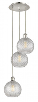 Athens - 3 Light - 15 inch - Polished Nickel - Cord Hung - Multi Pendant (3442|113B-3P-PN-G122C-8CL)