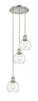 Athens - 3 Light - 12 inch - Polished Nickel - Cord Hung - Multi Pendant (3442|113B-3P-PN-G122-6)