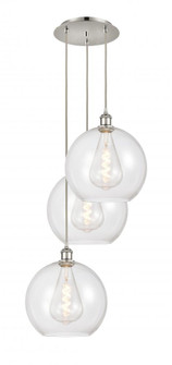 Athens - 3 Light - 18 inch - Polished Nickel - Cord Hung - Multi Pendant (3442|113B-3P-PN-G122-12)