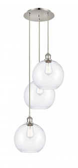 Athens - 3 Light - 17 inch - Polished Nickel - Cord Hung - Multi Pendant (3442|113B-3P-PN-G122-10)