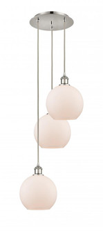 Athens - 3 Light - 15 inch - Polished Nickel - Cord Hung - Multi Pendant (3442|113B-3P-PN-G121-8)