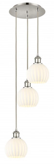 White Venetian - 3 Light - 13 inch - Polished Nickel - Cord Hung - Multi Pendant (3442|113B-3P-PN-G1217-6WV)
