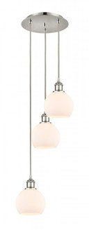 Athens - 3 Light - 12 inch - Polished Nickel - Cord Hung - Multi Pendant (3442|113B-3P-PN-G121-6)