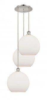 Athens - 3 Light - 18 inch - Polished Nickel - Cord Hung - Multi Pendant (3442|113B-3P-PN-G121-12)