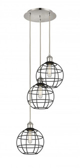 Lake Placid - 3 Light - 15 inch - Polished Nickel - Cord Hung - Multi Pendant (3442|113B-3P-PN-CE-8-BK)