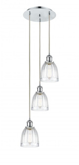Brookfield - 3 Light - 12 inch - Polished Chrome - Cord Hung - Multi Pendant (3442|113B-3P-PC-G442)