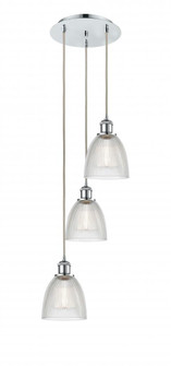 Castile - 3 Light - 13 inch - Polished Chrome - Cord Hung - Multi Pendant (3442|113B-3P-PC-G382)